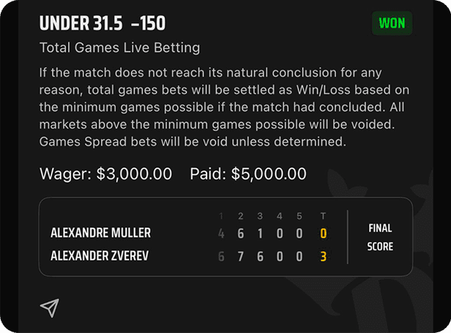 Tennis Match Bet